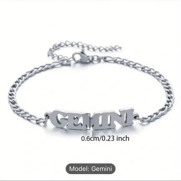 Trendy Horoscope zodiac letter bracelets One of each unisex. Stainless steel. - Picture 7 of 10